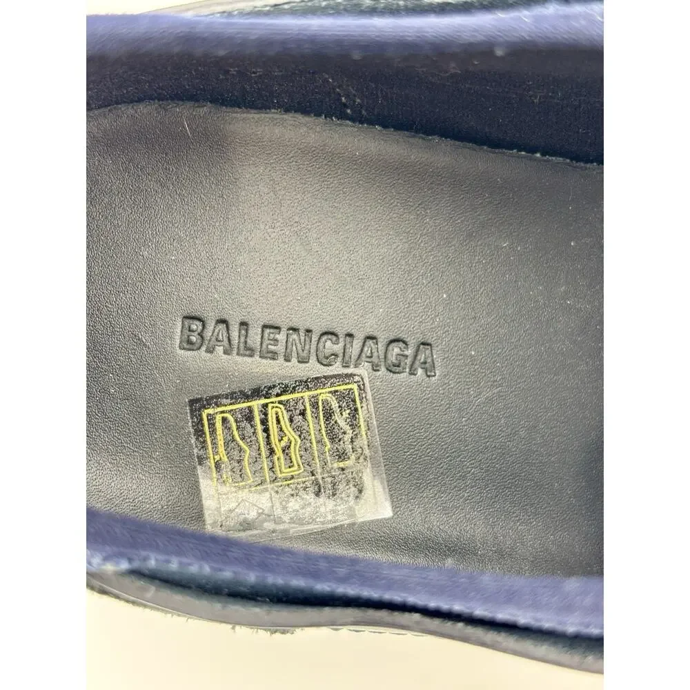 Authentic Balenciaga Race Runner Sneakers Navy Blue Black Elastic Size 8 38